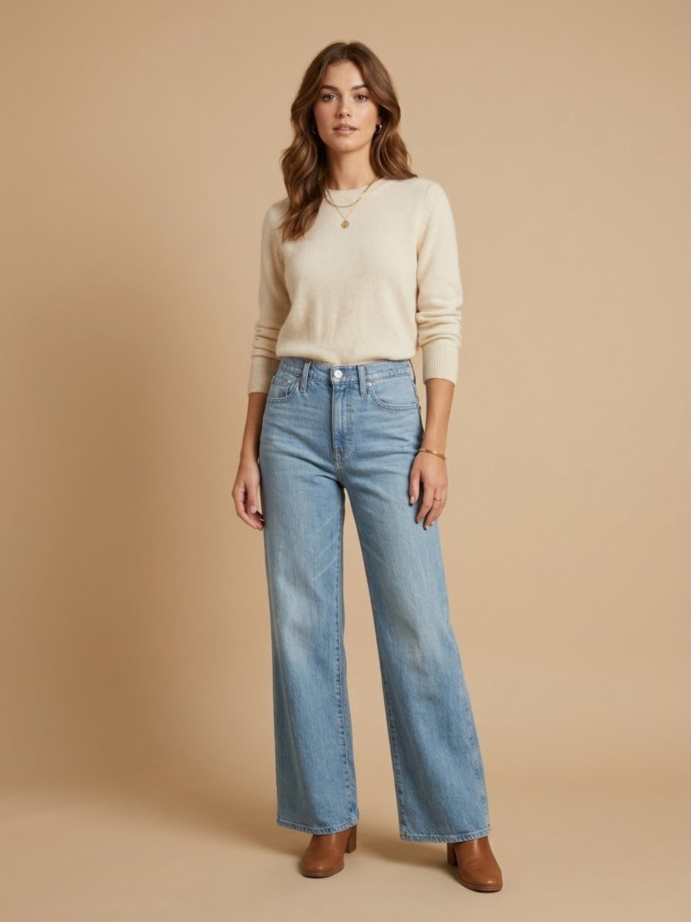 Madewell Wide Leg High-Rise Jeans in Light Blue Denim